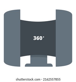 360 Virtual Tour Icon Cartoon Vector. Online Walk. House Video