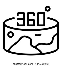 360 vr panorama icon. Outline 360 vr panorama vector icon for web design isolated on white background