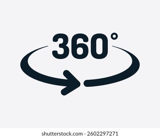 360-degree icon. Rotation sign. 360 arrow icon high quality vector illustrator.