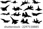 "360-Degree Rendered Silhouettes of Fighter Planes"
"Comprehensive Set of Fighter Plane Silhouettes in 3D"
"Complete Set of 3D Silhouettes for Fighter Planes"