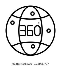 360-Degree View Vector Line Icon Design