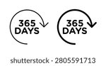 365 day icon design set on white background. Best for web projects