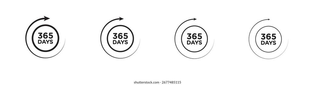 Paquete de Vector de contorno de iconos de 365 días. Mejor para el Web, móvil, ui