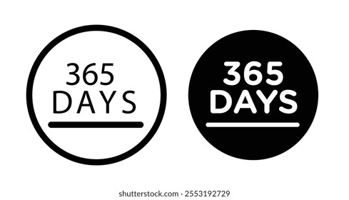 365 Day Icon set in black filled and line.