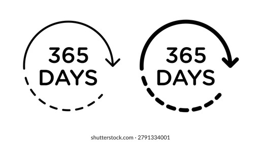 365 day icon symbol for web and ui. Vector icon