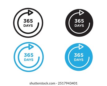 365 day Icon vector set illustration