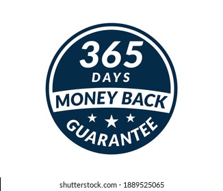 365 day money back guarantee label. 365 Days Money Back Guarantee Icon
