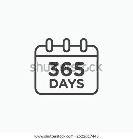 365 Day thin liner icon isolated
