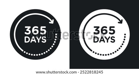 365 Dayline vector icon set in solid and outline style.