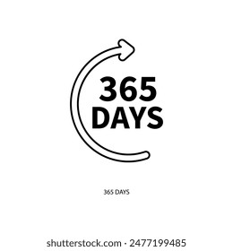 365 days concept line icon. Simple element illustration. 365 days concept outline symbol design.