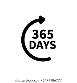 365 days concept line icon. Simple element illustration. 365 days concept outline symbol design.