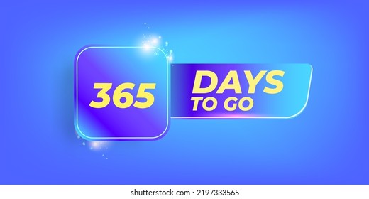 365 days to go countdown blue modern horizontal banner design template. 365 days to go sale announcement blue stylish banner, label, sticker, icon, poster and flyer.