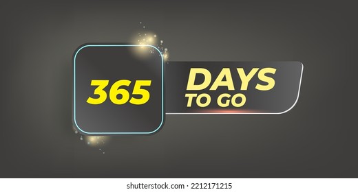 365 days to go countdown blue modern horizontal banner design template. 365 days to go sale announcement grey stylish banner, label, sticker, icon, poster and flyer.