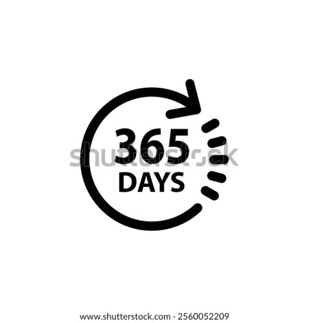 365 days icon vector yearly sign