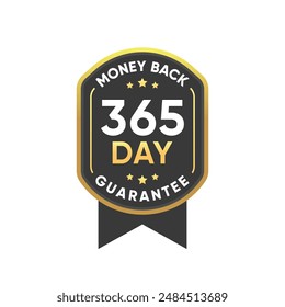 365 days money back guarantee Badge Banner icon vector design