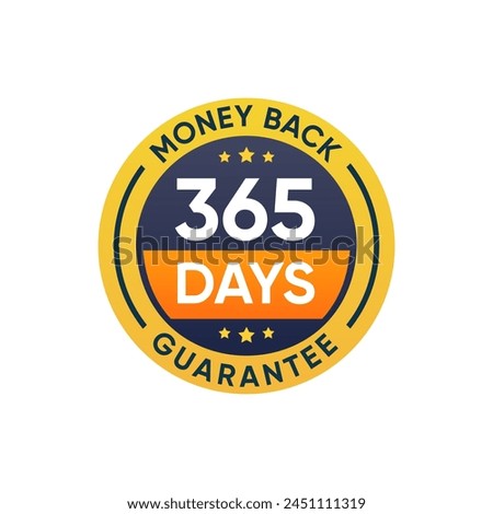 365 days money back guarantee badge warranty sign vector design