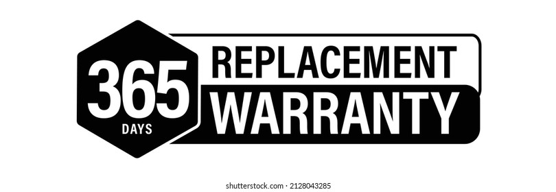 365 days replacement warranty vector icon, one year warranty