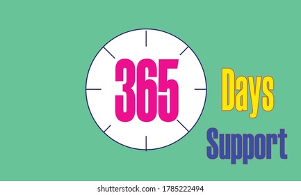 365 days support vector or illustration