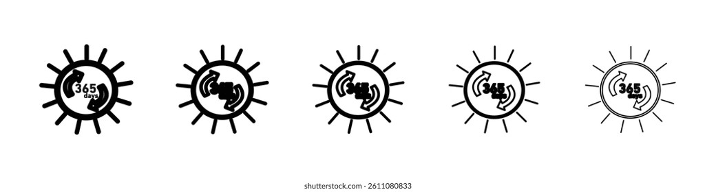 365 days Symbol mark in Outline style