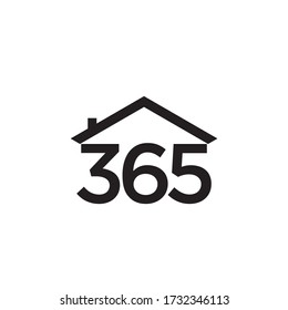 365 home logo. roof design concept . vector illustration.