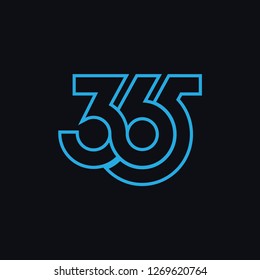 365 logo icon design vector with dark background