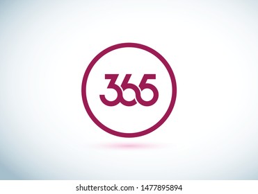 365 logo icon vector number. 365 Circular Emblem.