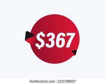 Ilustración vectorial de pegatinas de $367 USD