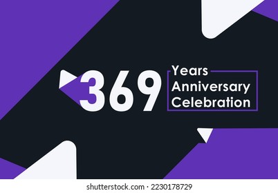 369 years anniversary celebration modern banner template design