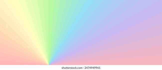 A 36-color radial rainbow gradation banner and header design that spreads from the bottom left diagonally.