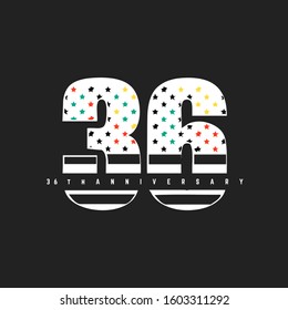 36th Anniversary logo design template