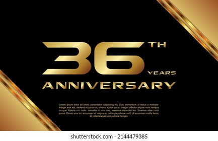 36th Anniversary logotype. Anniversary celebration template design for booklet, leaflet, magazine, brochure poster, banner, web, invitation or greeting card. Vector illustrations.