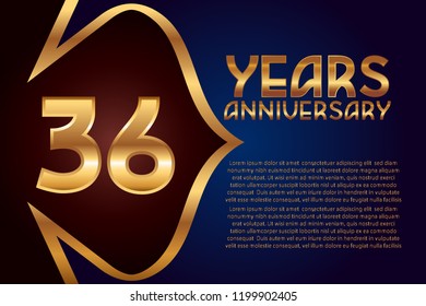 36th Anniversary numbers. background for anniversary