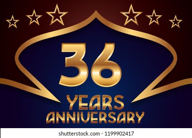 36th Anniversary numbers. background for anniversary
