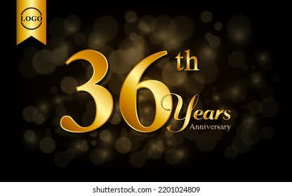 36th anniversary template design. for booklet, leaflet, magazine, brochure poster, banner, web, invitation or greeting card. Vector illustrations.