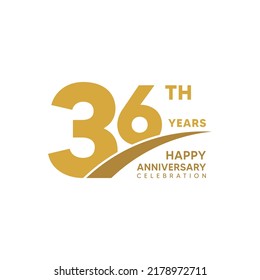 36th year anniversary design template. vector template illustration