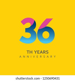 36th Year Anniversary Vector Template Design Illustration.