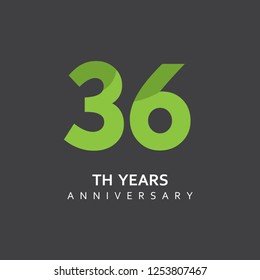 36th Year Anniversary Vector Template Design Illustration.