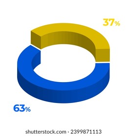 37 63 3D-Donut-Diagramm, Vektorgrafik