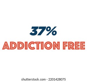 37% Addiction Free Product Label Sign for product vector art illustration with stylish font and black red color