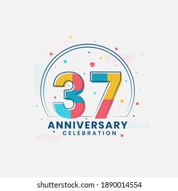 37 Anniversary celebration, Modern 37th Anniversary design