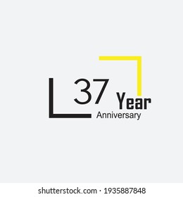 37 anniversary logotype style with handwriting golden color for celebration event, wedding, greeting card, and invitation