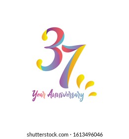 37 anniversary vector concept template design