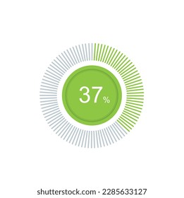 37% circle diagrams Infographics vector, 37 Percentage ready to use for web design ux-ui.