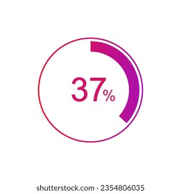 37% circle diagrams Infographics vector, 37 Percentage diagrams, pie chart for Your documents, reports