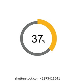 37% Circle loading icon template. Update or loading symbol for web or application, 37 percent.