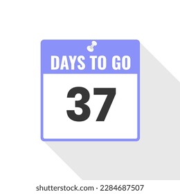 37 Days Left Countdown sales icon. 37 days left to go Promotional banner
