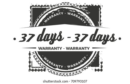 37 days warranty vintage grunge rubber stamp guarantee background
