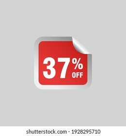 37 discount, Sales Vector badges for Labels, , Stickers, Banners, Tags, Web Stickers, New offer. Discount origami sign banner