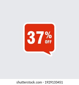 37 discount, Sales Vector badges for Labels, , Stickers, Banners, Tags, Web Stickers, New offer. Discount origami sign banner
