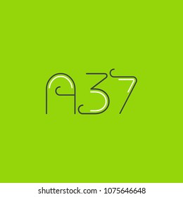 A 37 Letter and Number logo icon vector template. 
